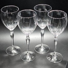 4 Mikasa Spring Petals Wine Glasses 8.25″ vintage sculpted stem romantic floral