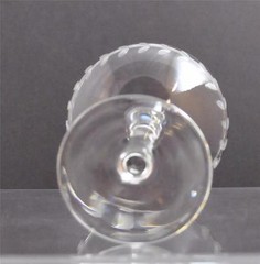 Vintage Etch Floral Leaf Sherbet Dessert Champagne Clear Glass Stemware Y32