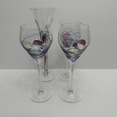 Vtg Artland Helios Mosaic Wine Glasses (4) , Various Design