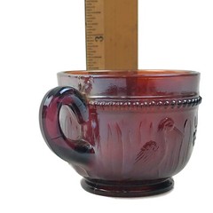 Antique 1915 Carnival Glass Stork And Rushes Beaded Dugan Punch Cup Amethyst U22