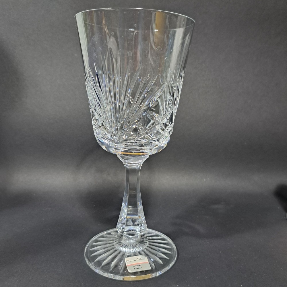 Oscar De La Renta Crystal Austria Stemmed Glass Water Wine Drinkware Barware