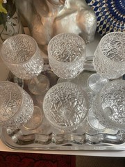 Vintage Stotter & Norse Snow Crystal Ice Acrylic Wine Glasses Set of 6 Goblets