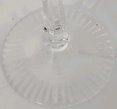 Vtg Rare Cut To Clear Turquoise Wine Glass Hobstar Pattern Kusak Glass Works EC