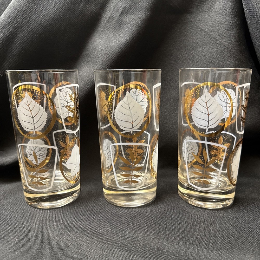 Vintage MCM Set of 3 Federal Glass Glen Echo 12 oz Glasses EUC