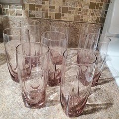 Libbey Set Of 8 Imperial Plum Glasses Beautiful Glasses 6.5 Inches