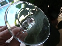 Bryce Clear Glass Polished Gray Wheel Cut Dots Floral Water Goblet 854-14 VGUC
