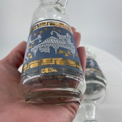 Cera Glass Cruet Set Etruscan Frieze Roman Greek Key MCM Vintage HTF