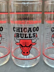 Vintage Libbey Set of 4 – 1992 CHICAGO BULLS Cooler Drinking Glasses New!