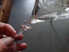 Rock Sharpe Clear Wheel Cut Floral Circles 2011-23 Liquor Cocktail Stem VGUC