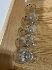 Set Of 4 Celtic Glass Co Irish Shamrock Clover Sherry Cordial Shot Glasses