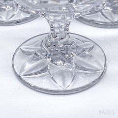 6x Vintage Crystal Glass Cognac Glass with Flower Decor, Cut 60s/70s
