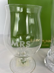 Kate Spade for Lenox Darling Point Mr & Mrs Beer Crystal Glass Set New
