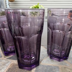VTG Set Of 4 Gorgeous Libbey Gibraltar Amethyst Purple Juice Glasses/Tumblers 4″