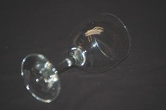 Vintage Elegant Clear Glass Wine Goblet Unknown Maker 5-3/8″ Tall