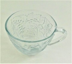 4 Fruitella Clear Glass Punch Cups Mugs Fruit Grape Pear Vintage
