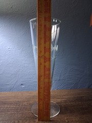 2 Vintage Etched Glass Footed Pilsner/Parfait Glasses 8.5 Inches