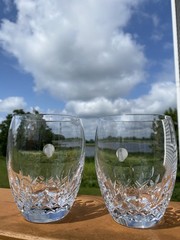 NEW! Set Of 2! Waterford Lismore Stemless Wine Deep Glasses 15 Oz