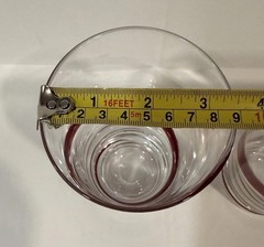 Pier One Swirline Red Swirl 2 Pce Set Tumblers Highball Glasses RETIRED PATTERN
