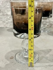 Vintage Carl Erickson Brown To Clear Goblet Glasses, 4 Total
