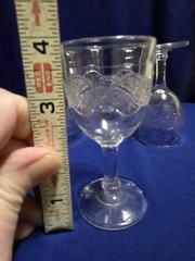 ANTIQUE RARE 1860S EAPG 6PC CORDIALS PURPLE TINT MCKEE,US GLASS