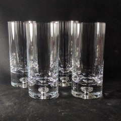 BLOCK KARLSTADT HIGHBALL GLASSES, Cut Lead Crystal, 6 1/8″, 14 Oz, POLAND, 4PCS