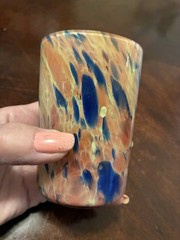 Antique End of Day Spatter Glass Tumbler
