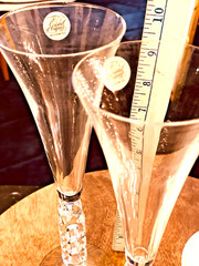 New NOS Vintage Cristal d’Arques France Millennium Champagne Flutes year 2000