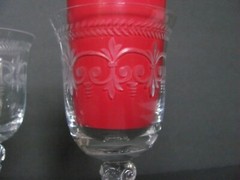 CUT CRYSTAL FLEUR DE LIS TYPE DESIGN CORDIALS / COCKTAILS – SET OF 4