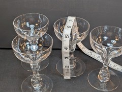 Antique Cut Glass Hollow Stem Crystal Champagne coupes Tulip Shape