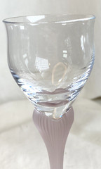 Vintage Mikasa Crystal Sea Mist Coral Frosted Stemmed Cordial Glasses Set of 2