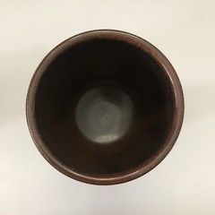 Set Of 2 Studio Art Brown Tan Drip Glaze Pottery 7” Goblet Wine Challis Lot