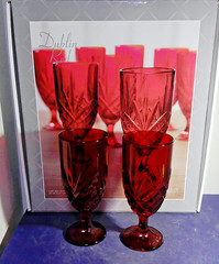 Godinger Dublin Red Crystal Iced Tea Glasses NIB Discontinued Set of 8
