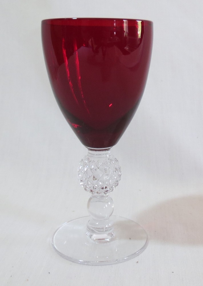 Morgantown Golf Ball Ruby Red #7643 Stem 4 ¾” Wine Goblet(s)
