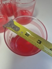 Vintage Clear Glass Tumblers With Red Striped Design/Solid Red Base. Pi Beta Phi