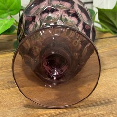 Thumbprint Provincial Amethyst Purple Ohio Imperial Glass WATER GOBLET Honeycomb