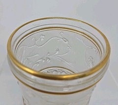 Baccarat French Pressed Glass Tumbler Birds, Floral Design C. 1890