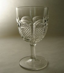 Antique Early American Pattern Glass Buckle with Shield Goblet 1880s