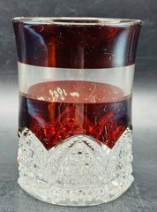 Antique 1909 EAPG Ruby Stained Glass Tumbler «Mother» Collectible Cup 4.5″