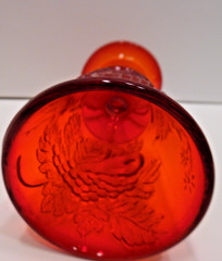 L.G. Wright Ruby Red Glass Strawberry & Currant 1) Goblet 1) Wine Glass Fenton