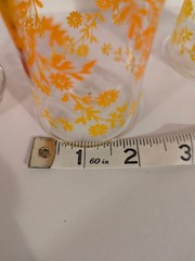 Vintage Orange Floral Juice Glasses Set of 4 Retro 1970s Drinking Glasses 4″
