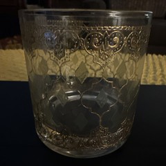 Vintage Gold Valencia Culver Old Fashioned Tumbler Glass 22K Gold