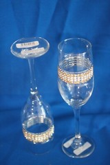 KARAT 4 STRAND BLING 9 INCH CHAMPAGNE FLUTES