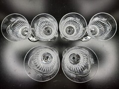 Rogaska Ivy (2) Goblets (4) Wine Glasses Set Vintage Elegant Cut Crystal Bar Lot