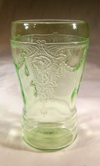 ANCHOR HOCKING CAMEO BALLERINA GREEN 3-5/8″ TALL 5-OUNCE FLAT JUICE TUMBLER!!