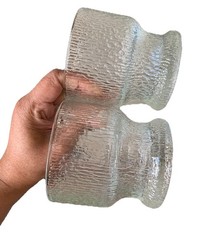 Midcentury Textured Vintage Indiana Glass Tree Bark Beer Ice Mug 1960s set of 3