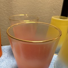 Set of 6 Blendo Orange Pink & Yellow Ombre Juice Glasses MCM 4″ Tumblers