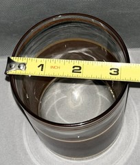Vtg Culver Old Fashion Glasses MCM Brown 5 Lowball Cocktail 22kt Gold Barware