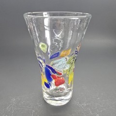 (4) FRESH by Global Amici Italy 13oz Hand Blown Highball Mosaic Gift *READ*