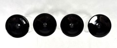 💥Vintage Luminarc France Black Stem Wine Glasses Set 4 Clear Bowl Goblets.