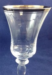 Mikasa Crystal JAMESTOWN Platinum Trim 2 Wine Glasses GREAT CONDITION T2704